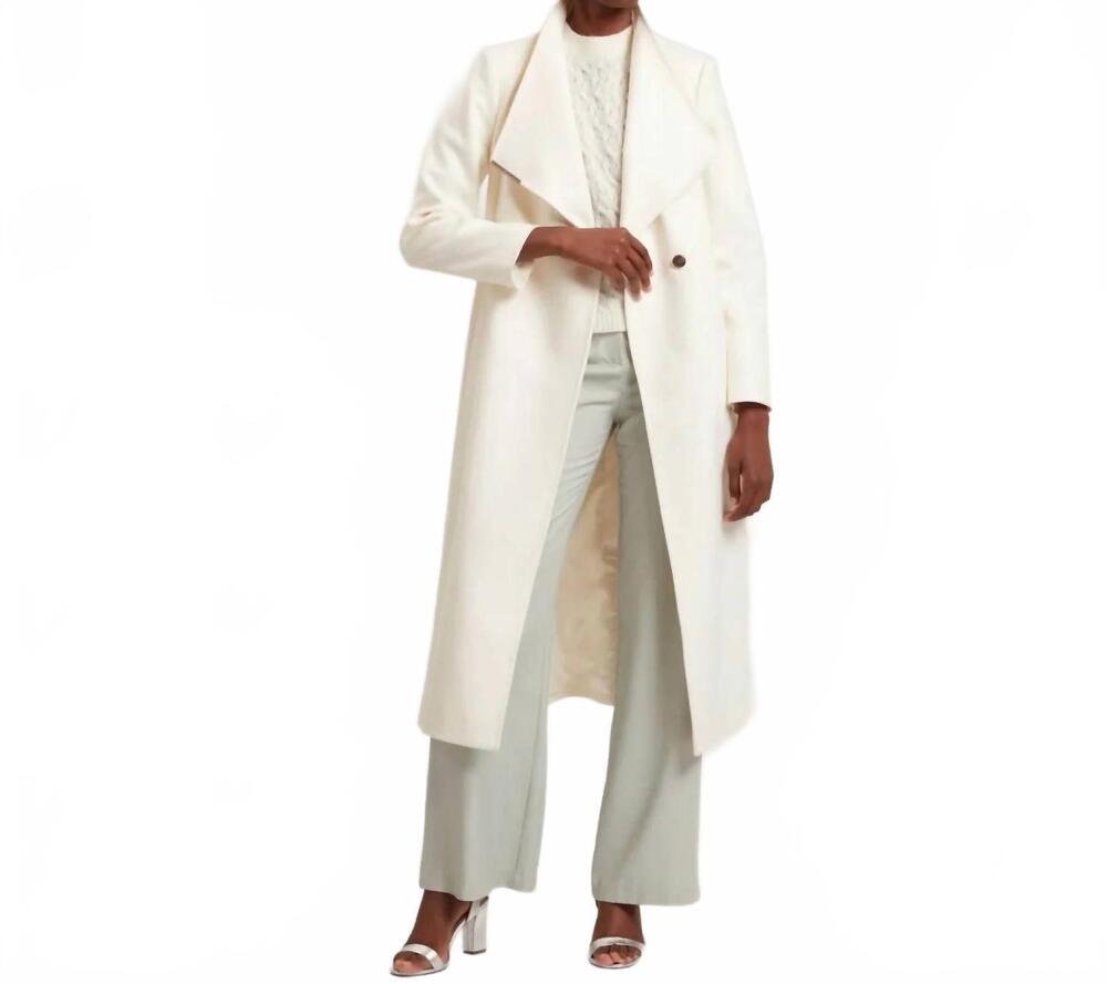 NEW TED BAKER women's rosell cashmere belted wrap coat in ivory